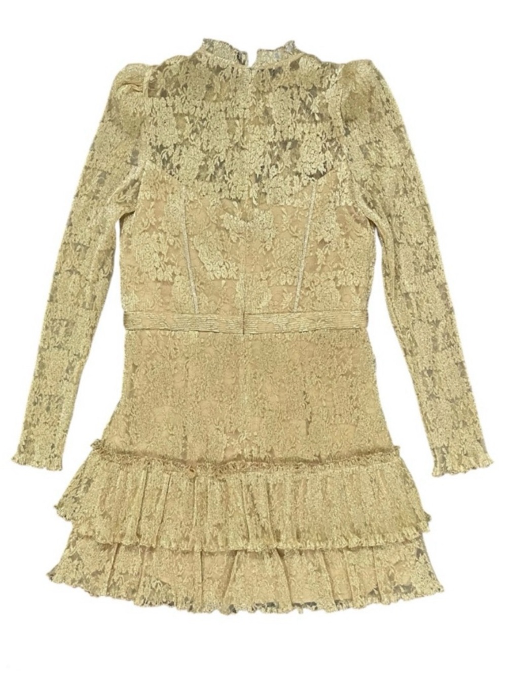 SAYLOR Gold Adria Mini Dress Medium - Picture 6 of 11